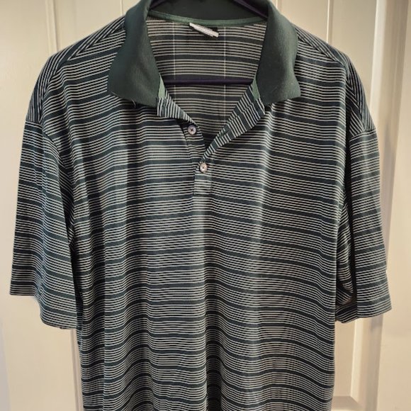 Nike XL DriFit Golf Polo, green stripes - Picture 1 of 4